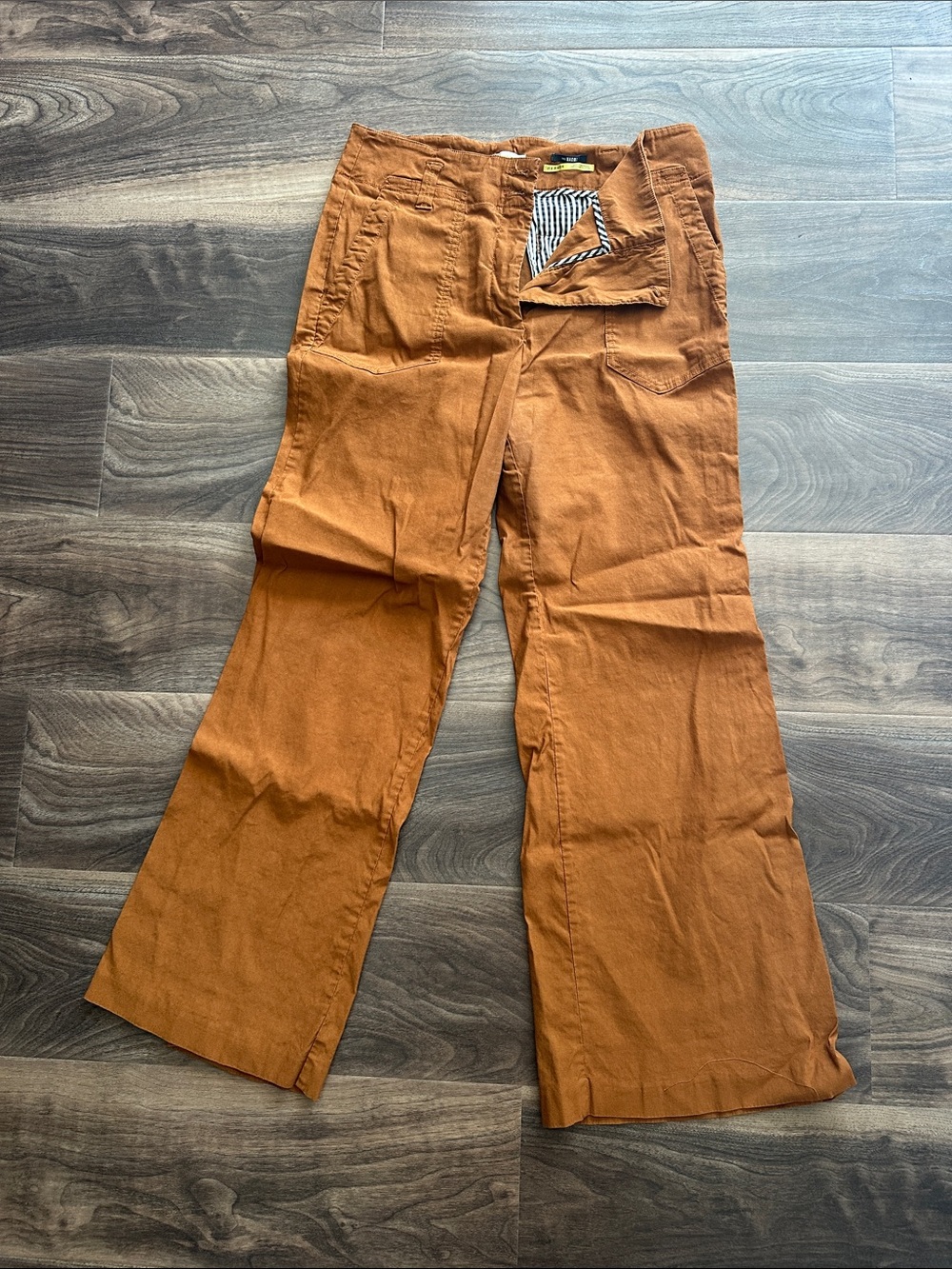 Wide Leg Rust Rust Color Cotton Pants